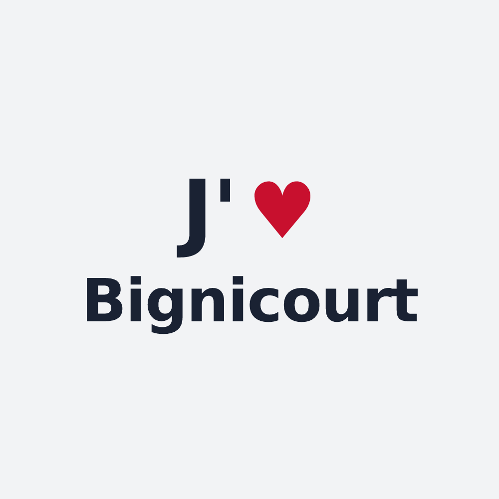 Poster personnalisé Bignicourt — design « J'aime Bignicourt » imprimé sur le poster