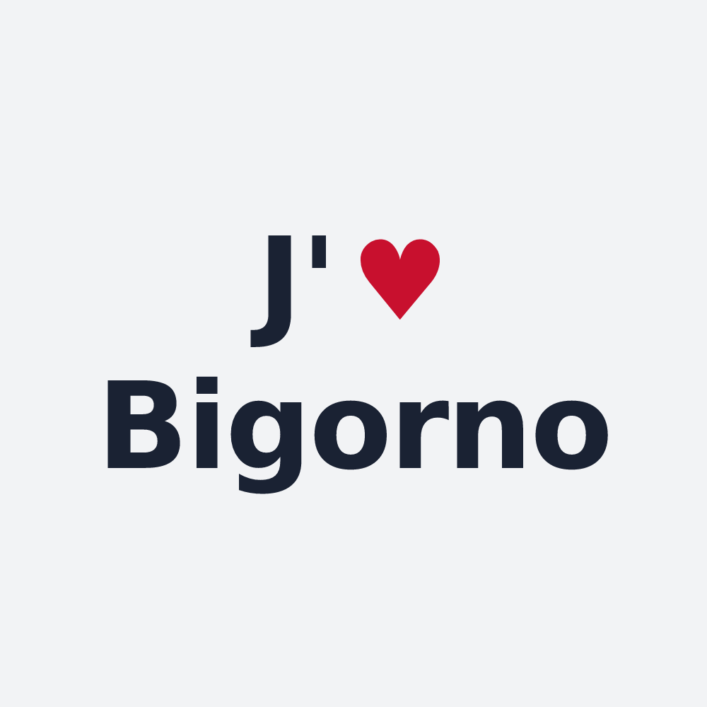 Poster personnalisé Bigorno — design J'aime Bigorno