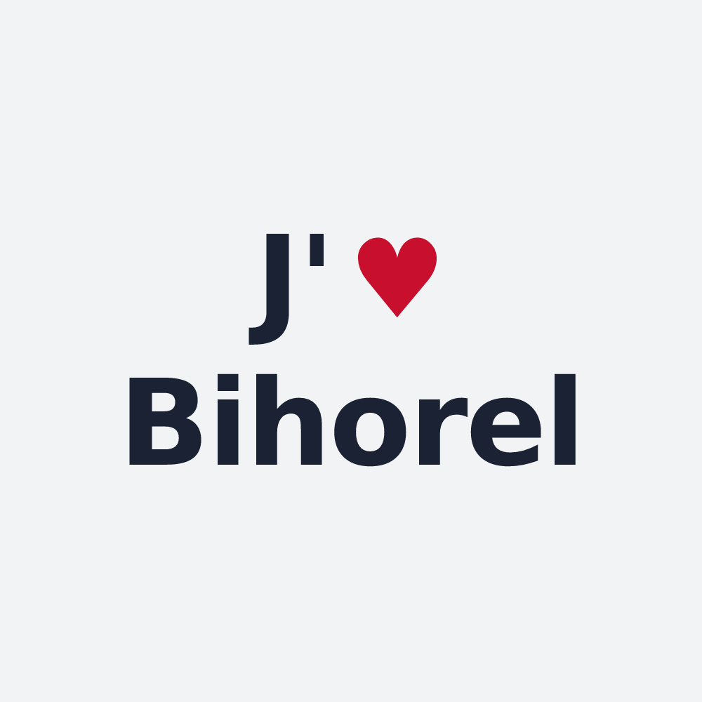 Poster personnalisé Bihorel — design « J'aime Bihorel » imprimé sur le poster