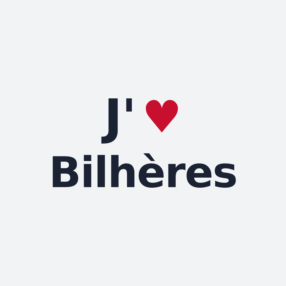 Poster personnalisé Bilhères — design « J'aime Bilhères » imprimé sur le poster