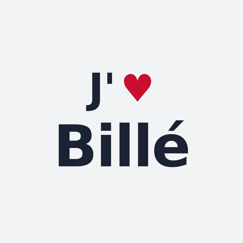 Poster personnalisé Billé — design « J'aime Billé » imprimé sur le poster