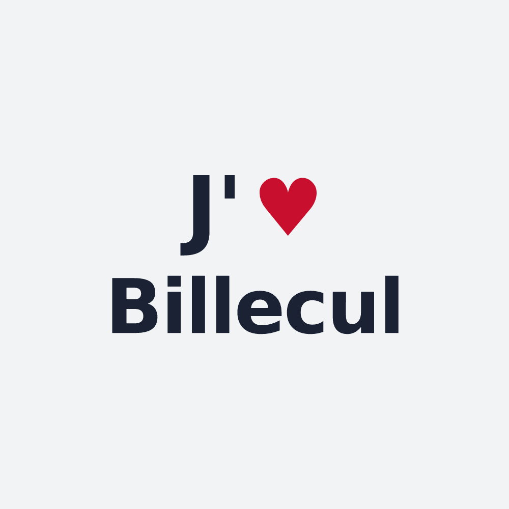 Poster personnalisé Billecul — design « J'aime Billecul » imprimé sur le poster