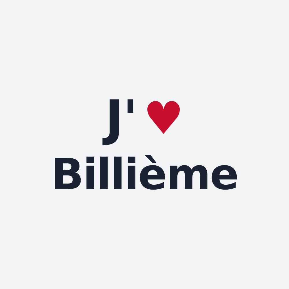 Poster personnalisé Billième — design « J'aime Billième » imprimé sur le poster