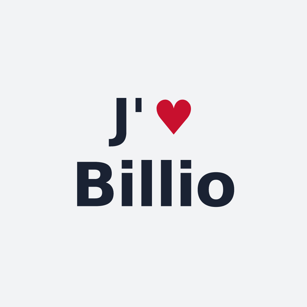 Poster personnalisé Billio — design J'aime Billio