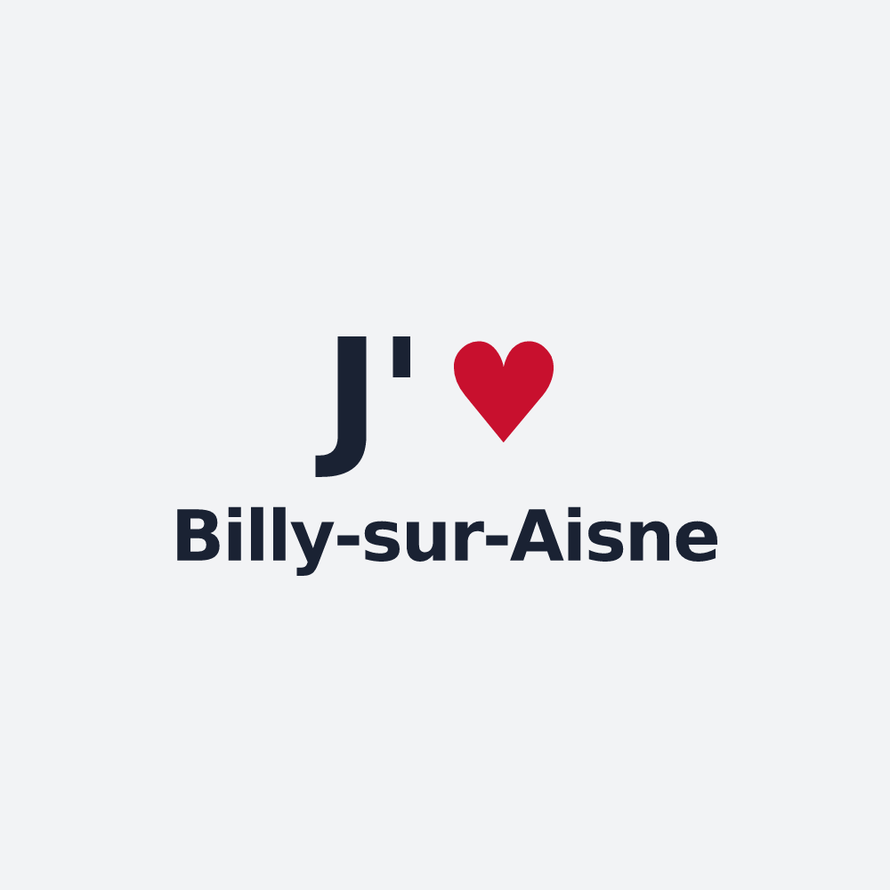 Poster personnalisé Billy-sur-Aisne — design « J'aime Billy-sur-Aisne » imprimé sur le poster