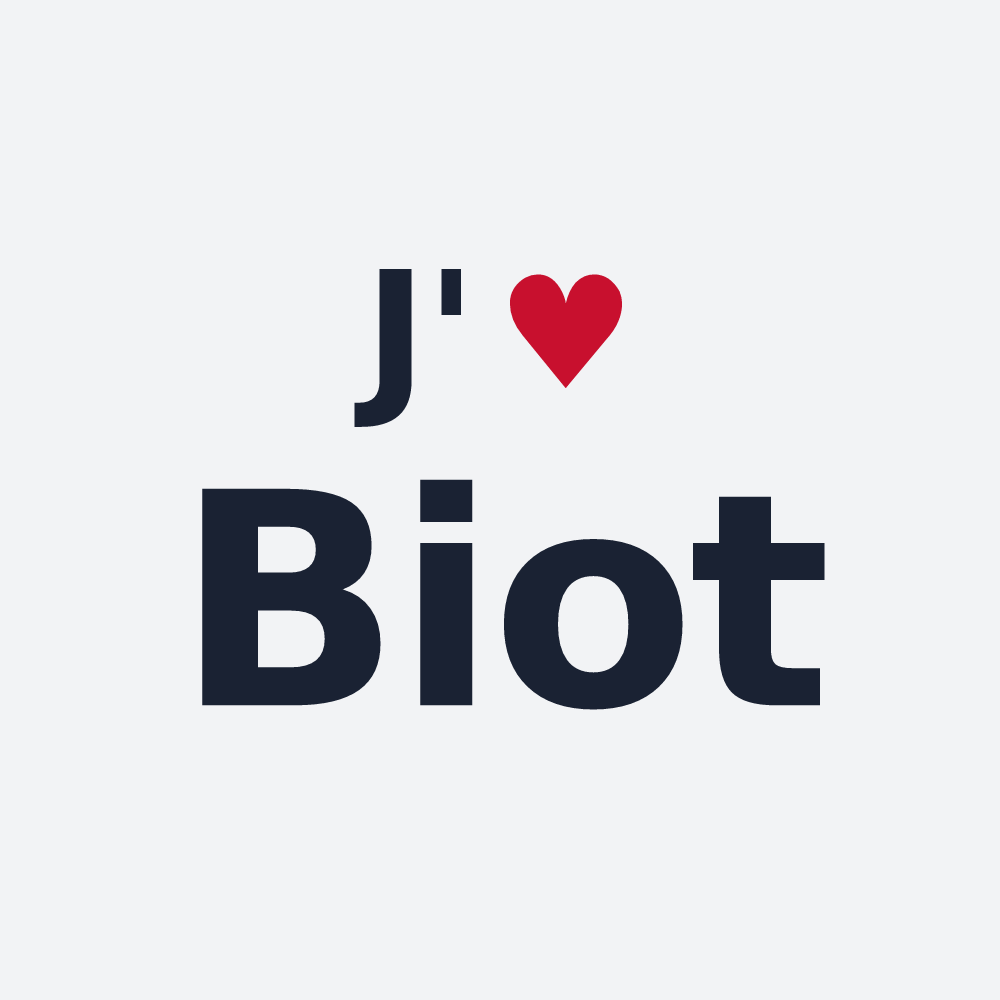 Poster personnalisé Biot — design J'aime Biot