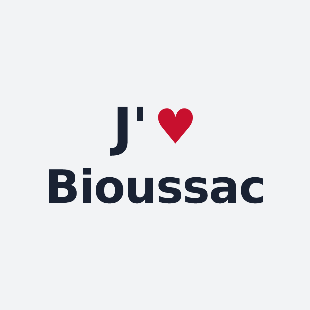 Poster personnalisé Bioussac — design J'aime Bioussac