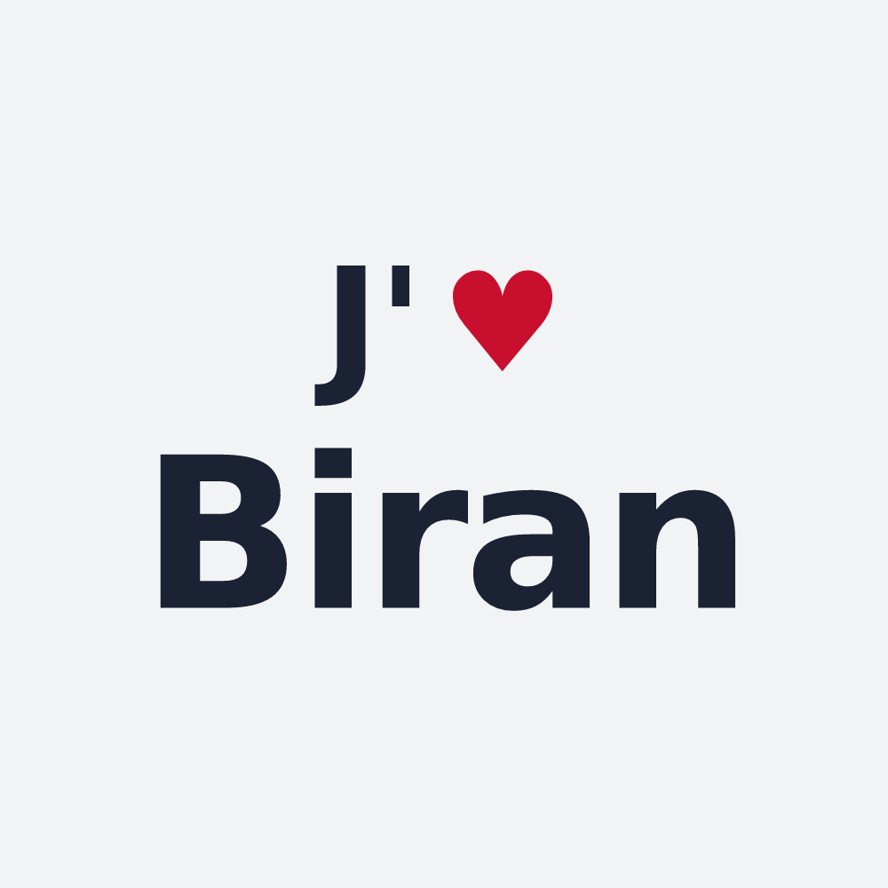 Poster personnalisé Biran — design J'aime Biran
