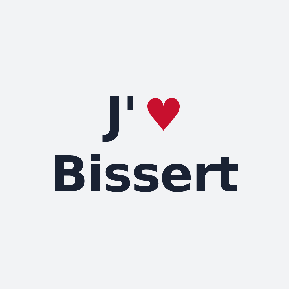 Poster personnalisé Bissert — design « J'aime Bissert » imprimé sur le poster