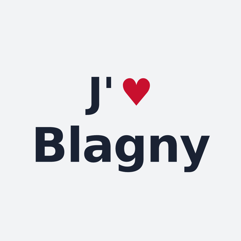 Poster personnalisé Blagny — design « J'aime Blagny » imprimé sur le poster