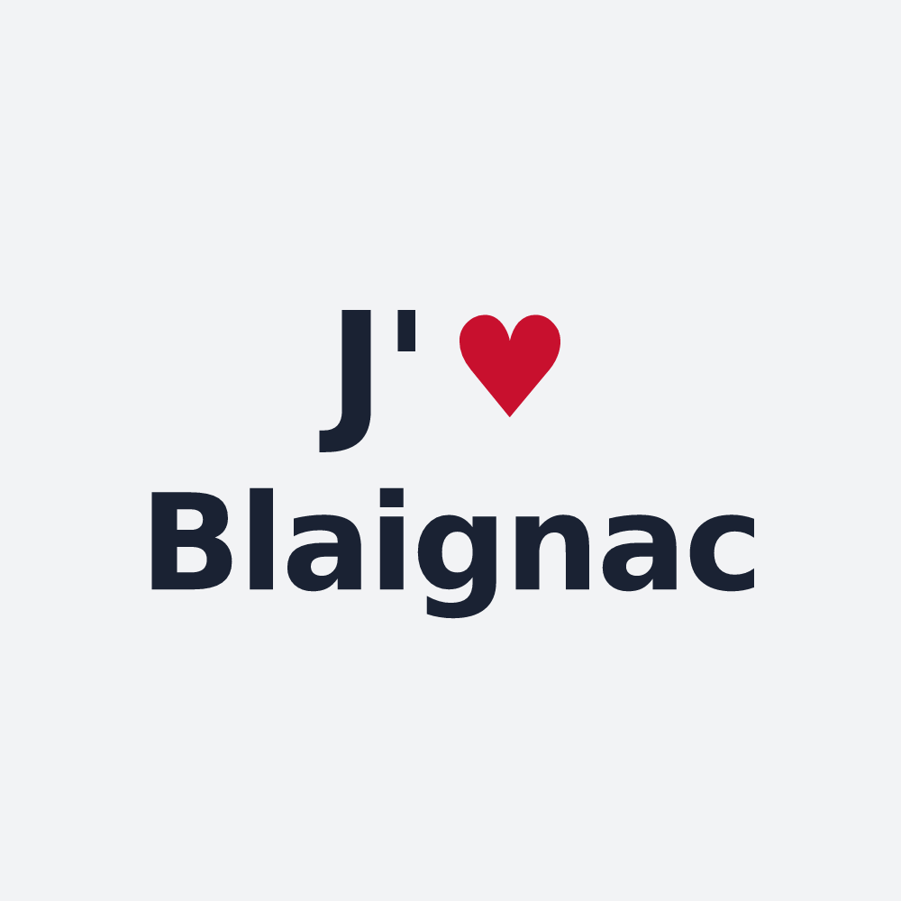 Poster personnalisé Blaignac — design J'aime Blaignac