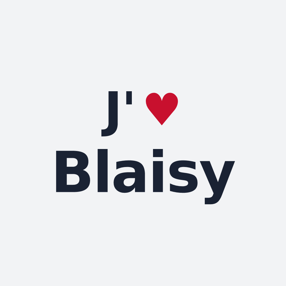 Poster personnalisé Blaisy — design « J'aime Blaisy » imprimé sur le poster