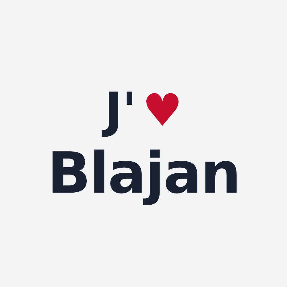 Poster personnalisé Blajan — design J'aime Blajan