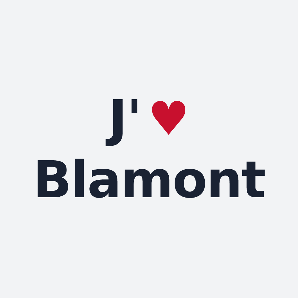 Poster personnalisé Blamont — design « J'aime Blamont » imprimé sur le poster