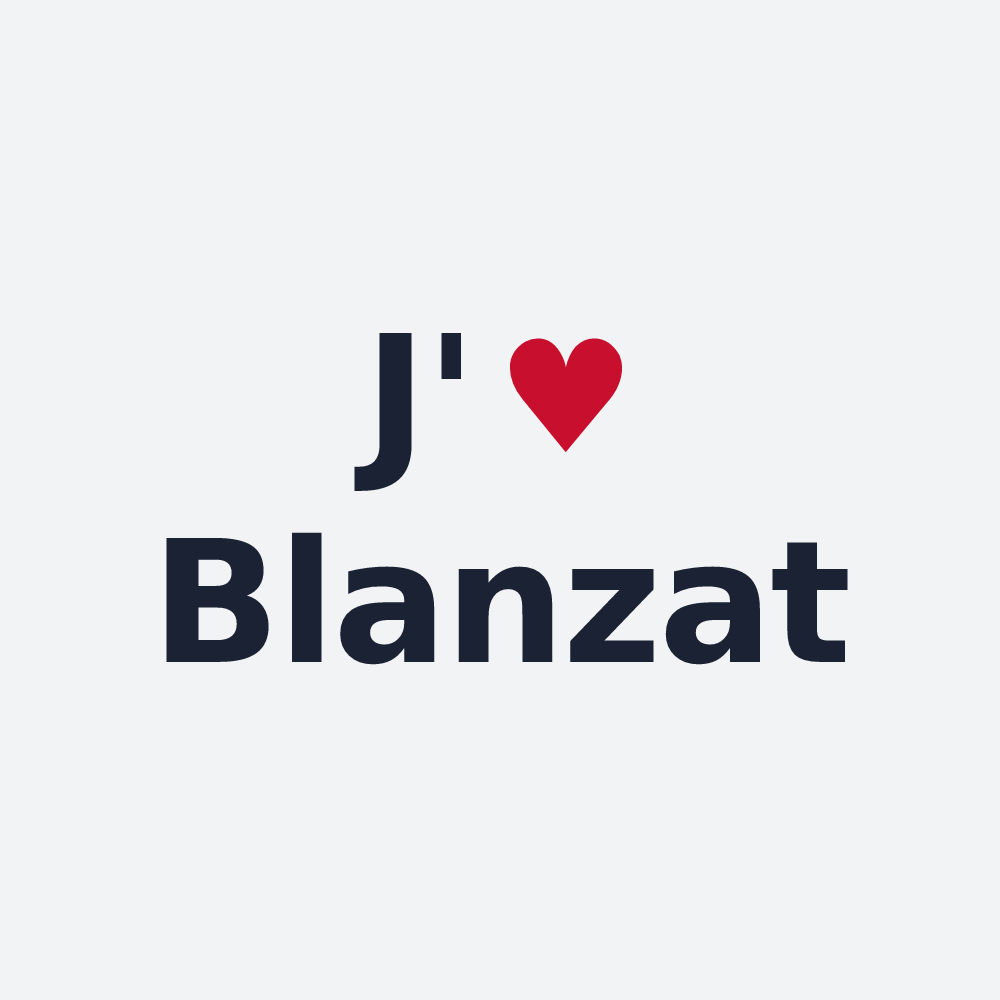 Poster personnalisé Blanzat — design J'aime Blanzat