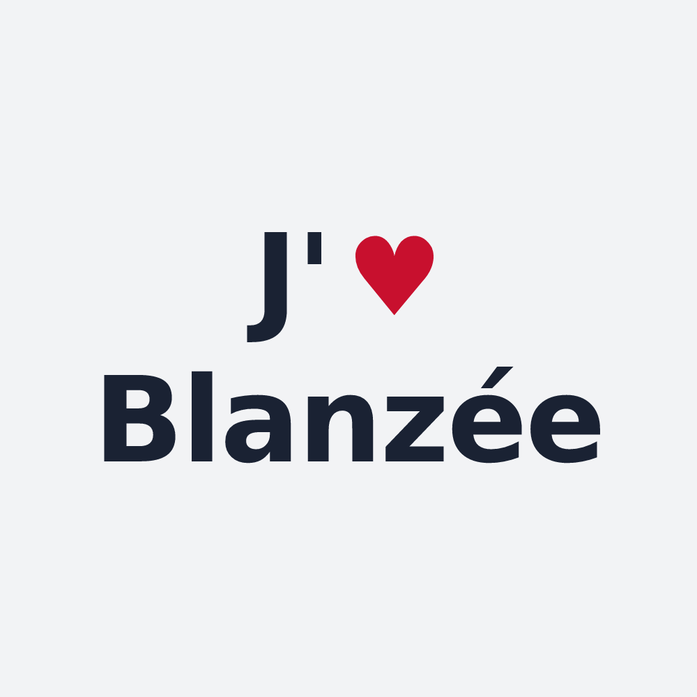 Poster personnalisé Blanzée — design J'aime Blanzée