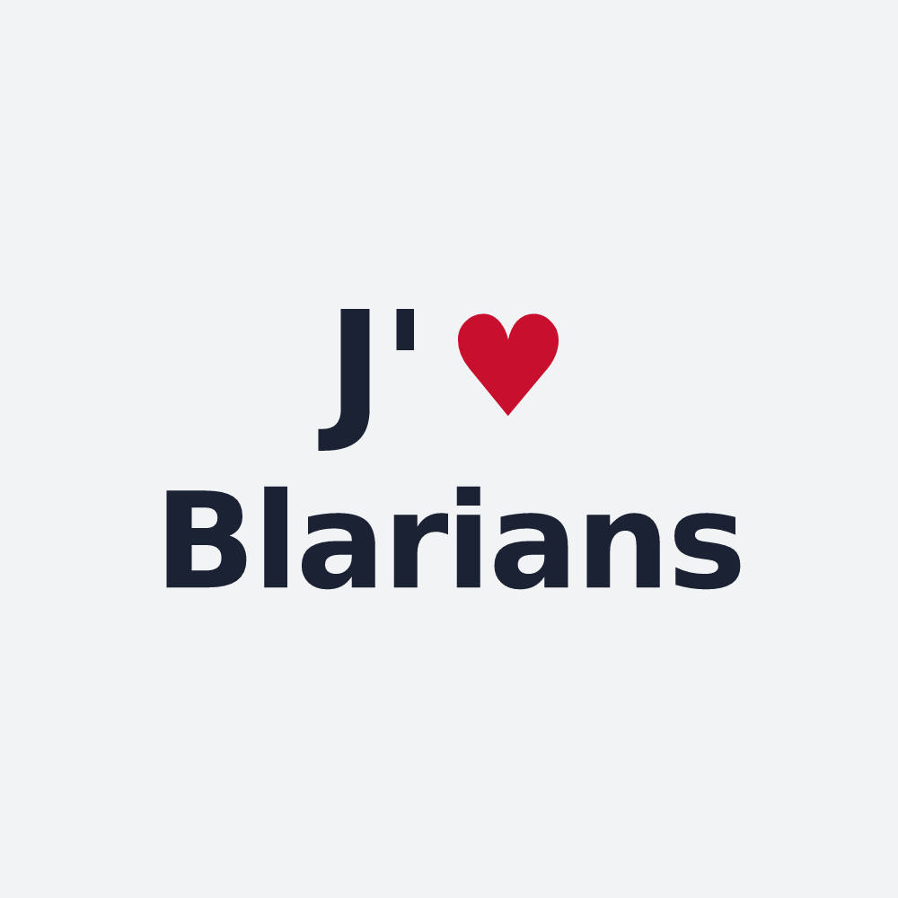 Poster personnalisé Blarians — design J'aime Blarians