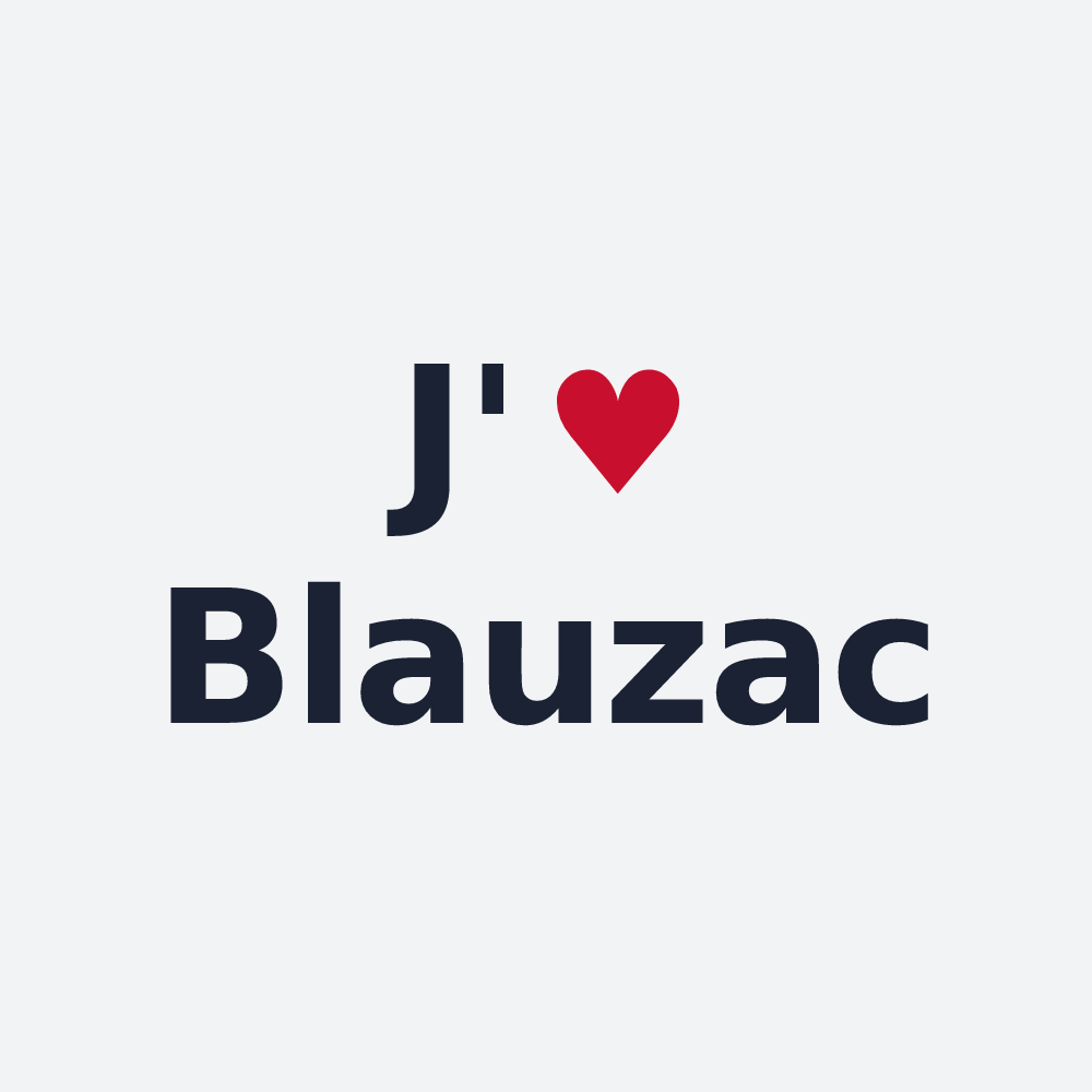 Poster personnalisé Blauzac — design « J'aime Blauzac » imprimé sur le poster