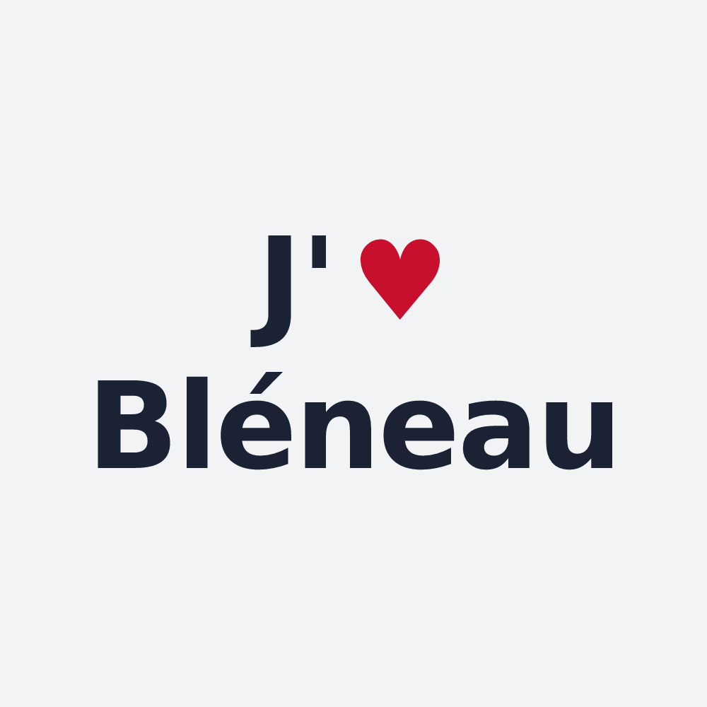 Poster personnalisé Bléneau — design « J'aime Bléneau » imprimé sur le poster