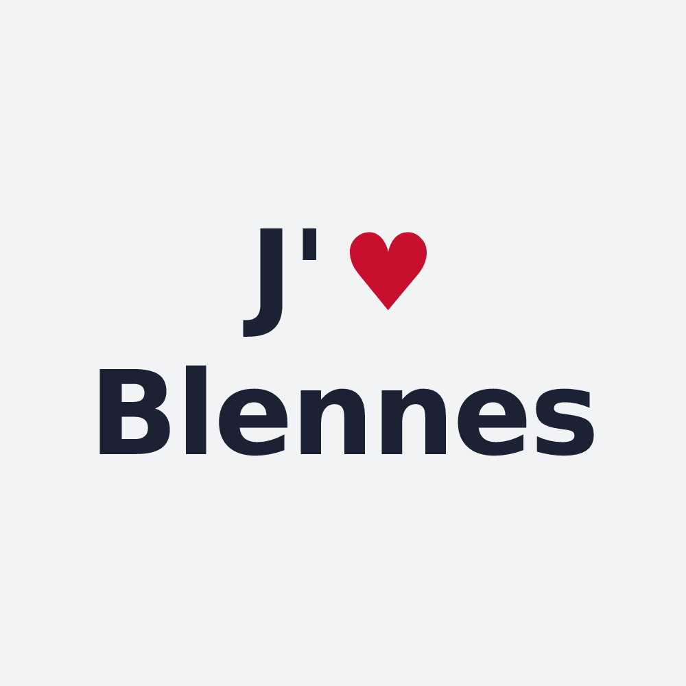 Poster personnalisé Blennes — design « J'aime Blennes » imprimé sur le poster