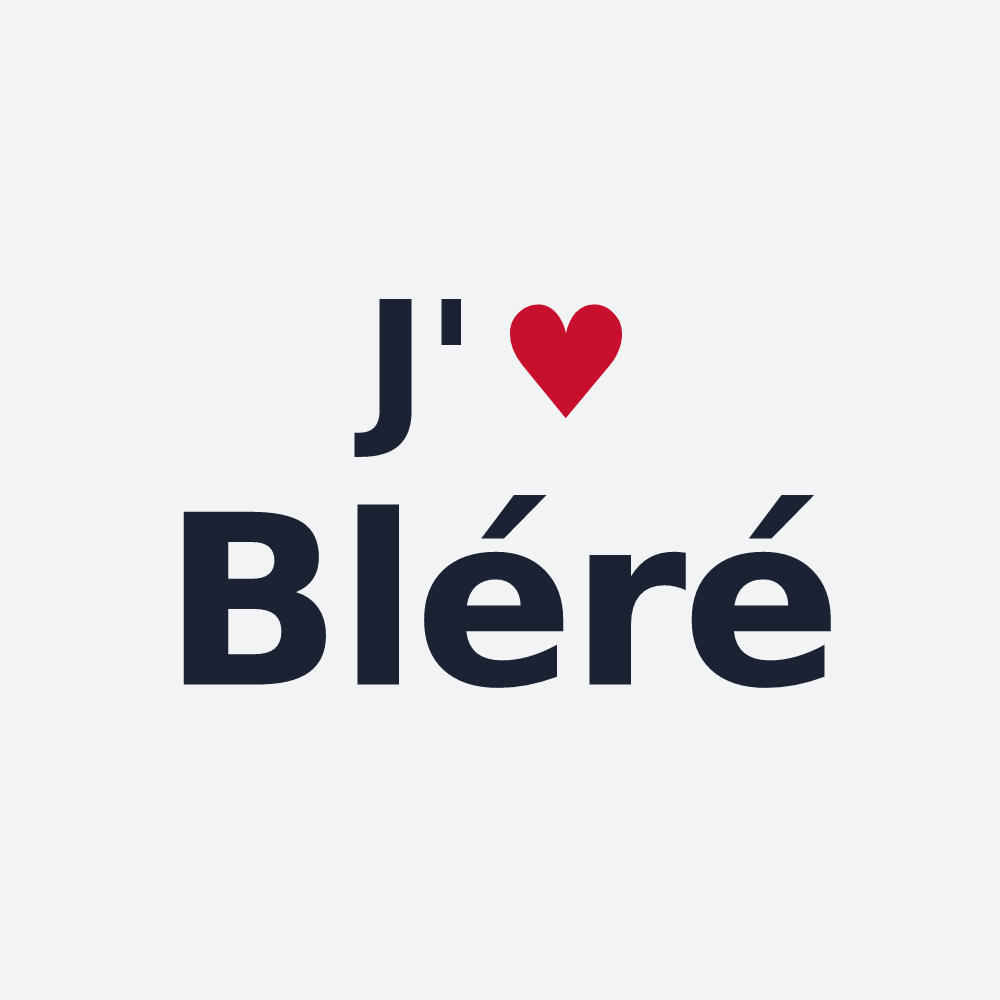 Poster personnalisé Bléré — design « J'aime Bléré » imprimé sur le poster