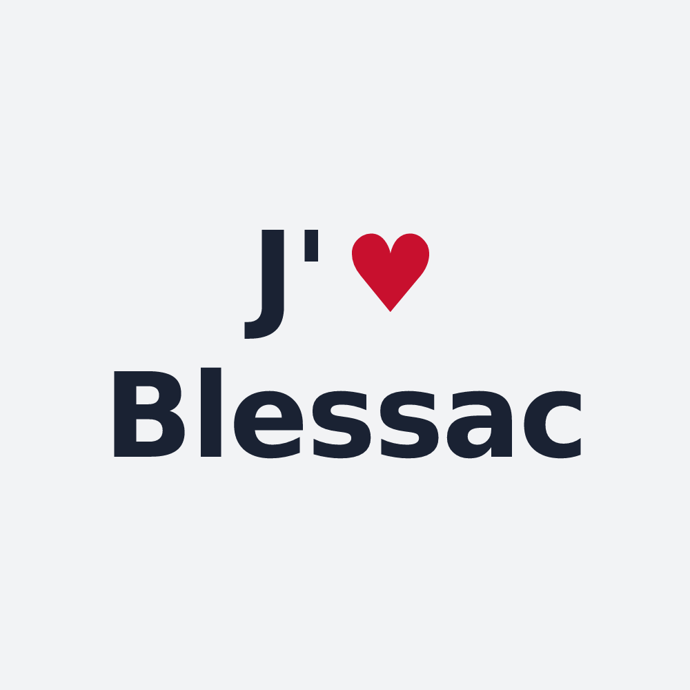 Poster personnalisé Blessac — design J'aime Blessac