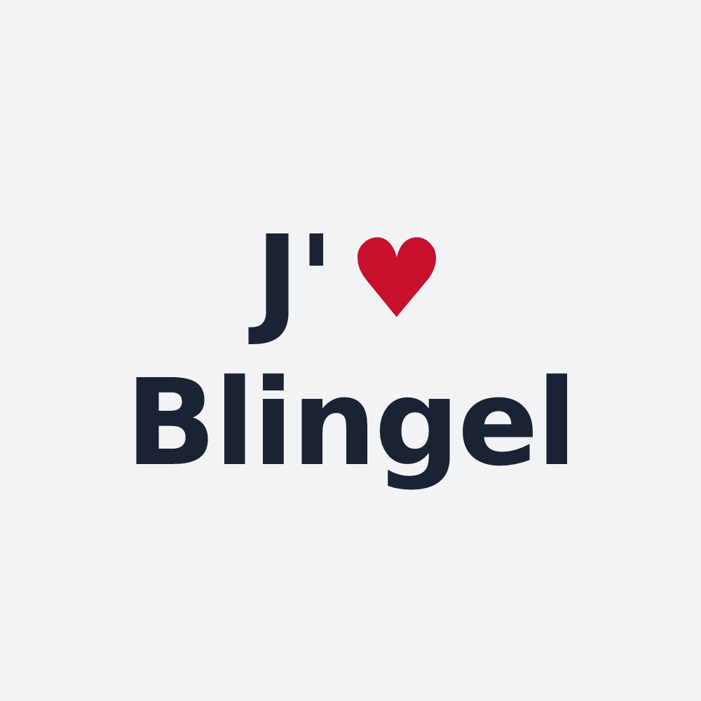 Poster personnalisé Blingel — design J'aime Blingel