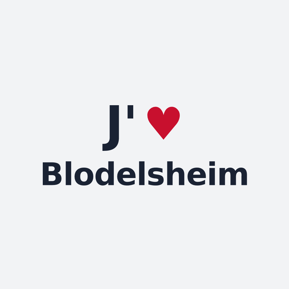 Poster personnalisé Blodelsheim — design J'aime Blodelsheim
