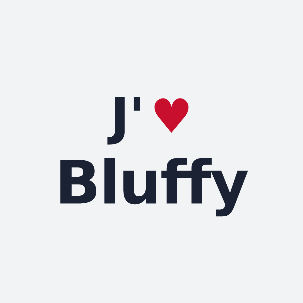 Poster personnalisé Bluffy — design J'aime Bluffy