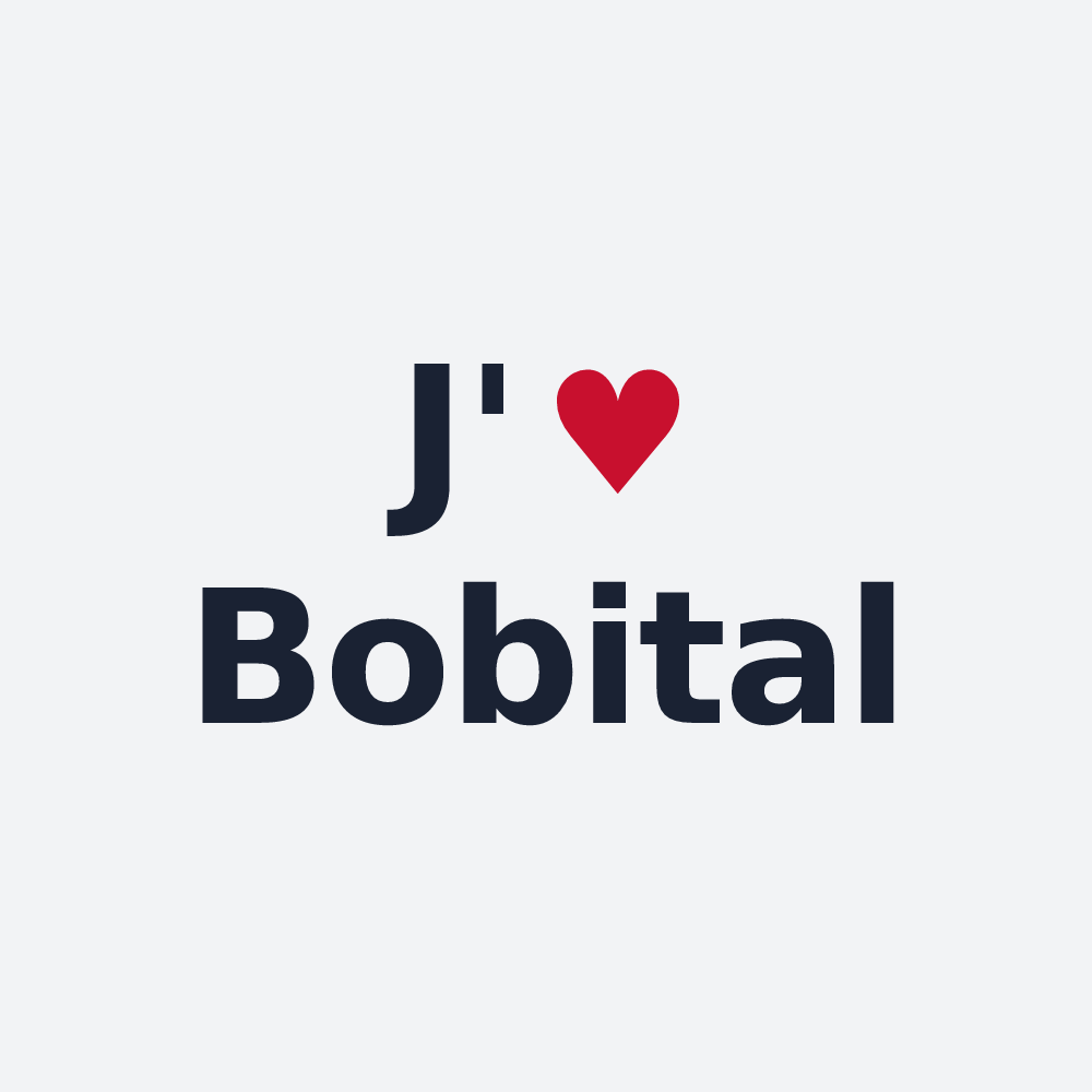 Poster personnalisé Bobital — design « J'aime Bobital » imprimé sur le poster