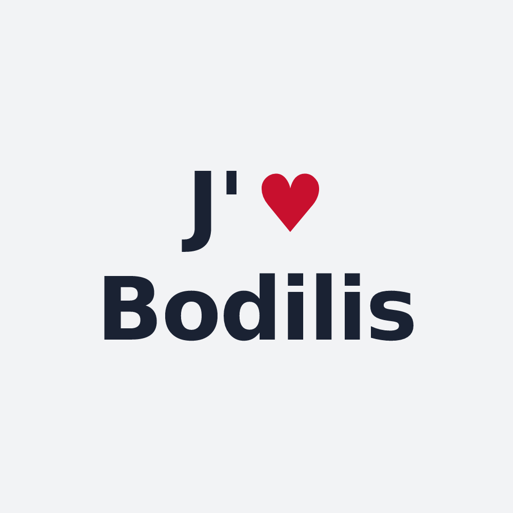 Poster personnalisé Bodilis — design « J'aime Bodilis » imprimé sur le poster