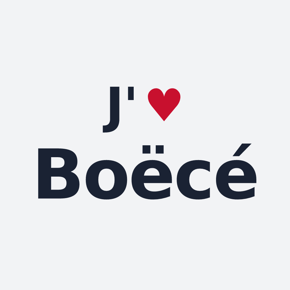 Poster personnalisé Boëcé — design J'aime Boëcé
