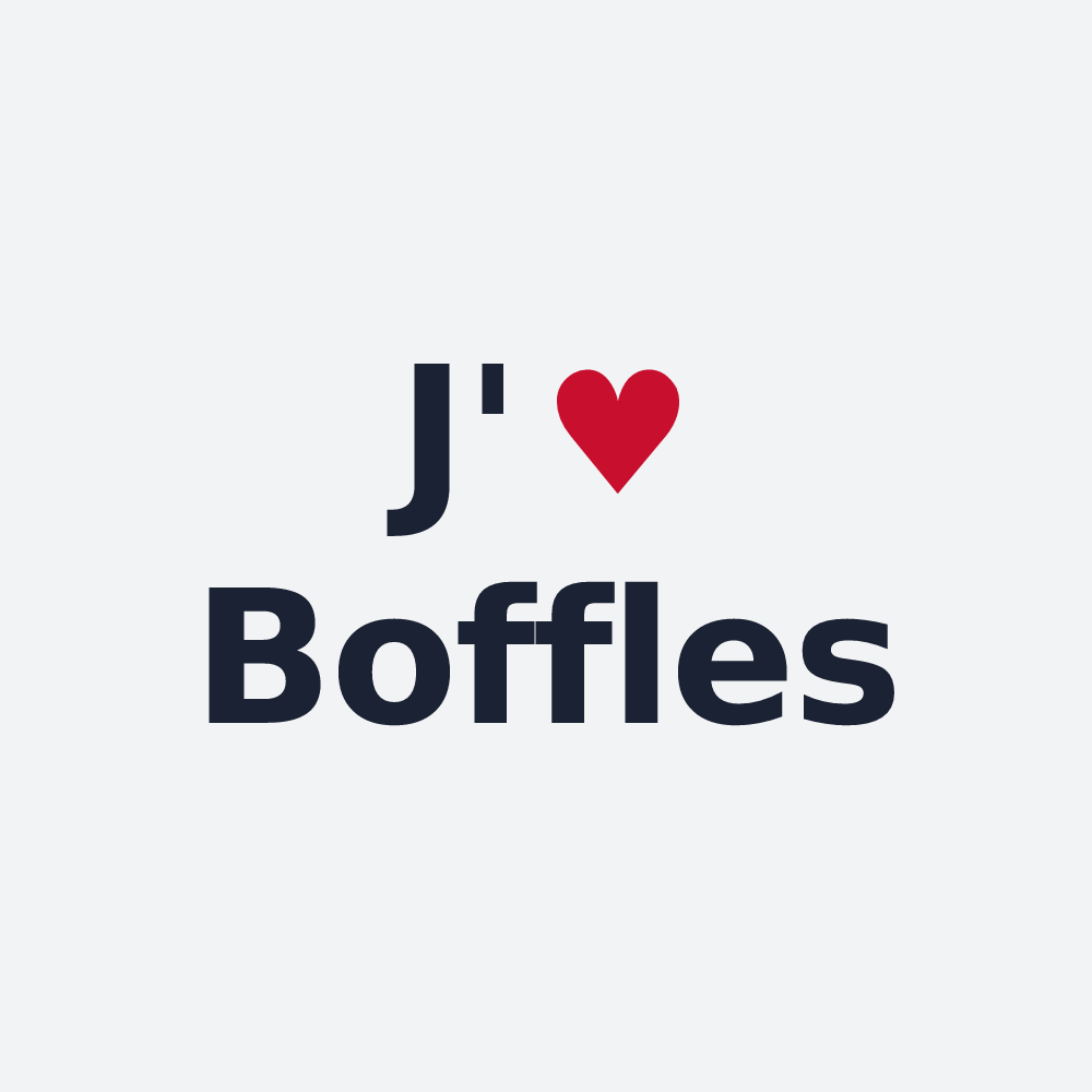 Poster personnalisé Boffles — design « J'aime Boffles » imprimé sur le poster