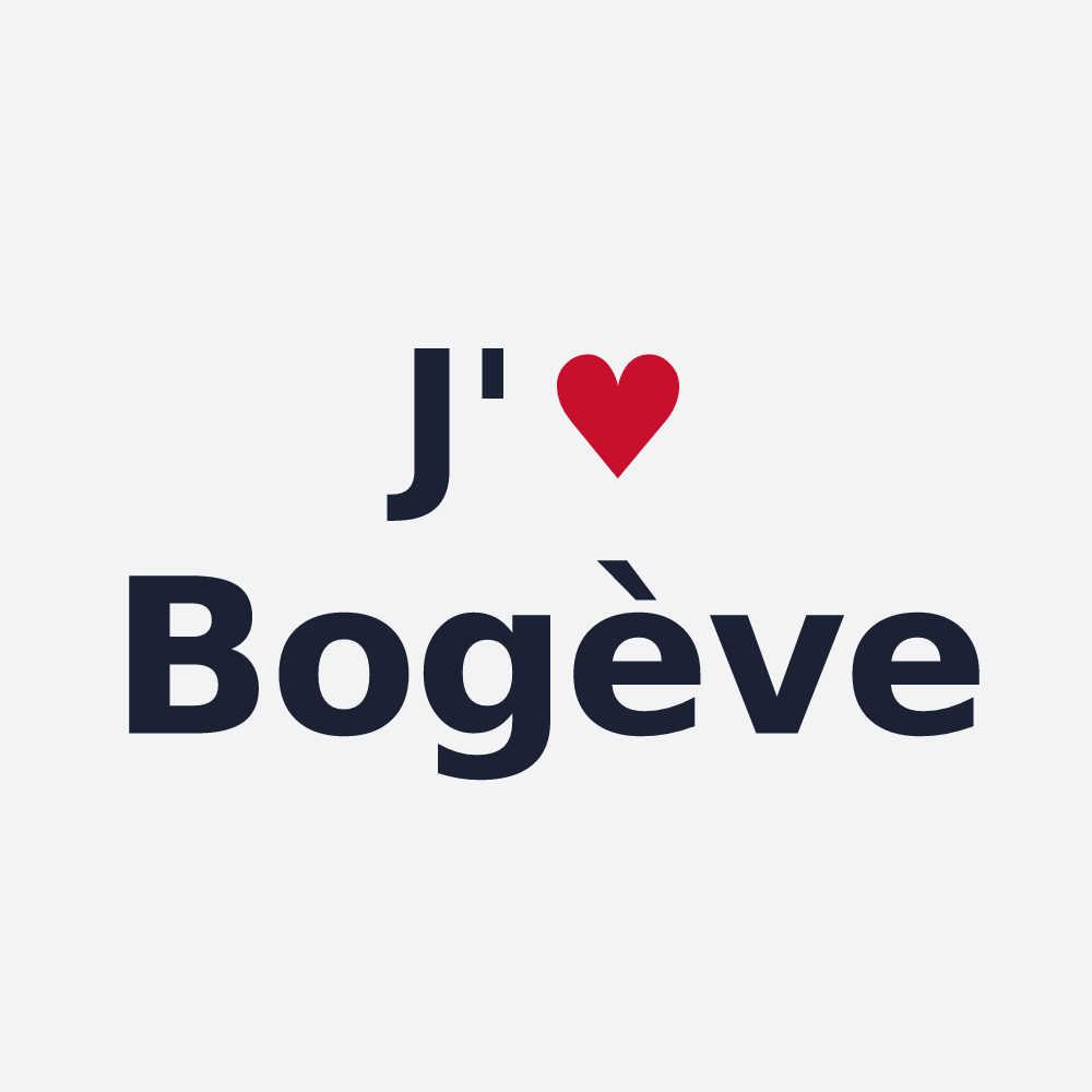 Poster personnalisé Bogève — design « J'aime Bogève » imprimé sur le poster