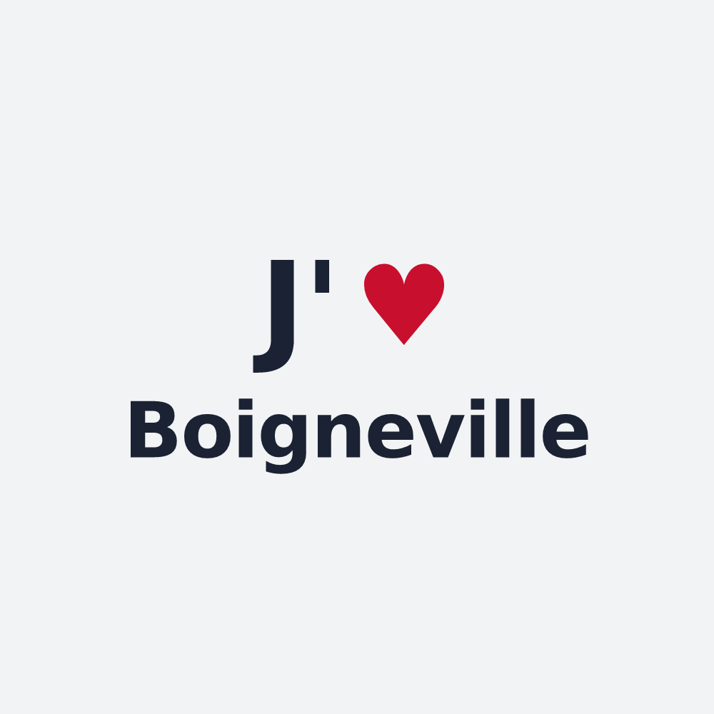 Poster personnalisé Boigneville — design « J'aime Boigneville » imprimé sur le poster