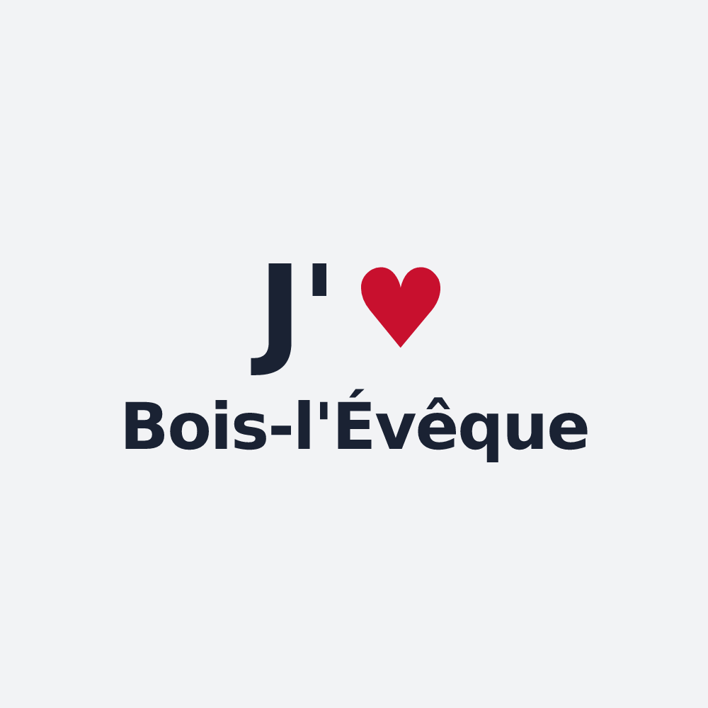 Poster personnalisé Bois-l'Évêque — design « J'aime Bois-l'Évêque » imprimé sur le poster