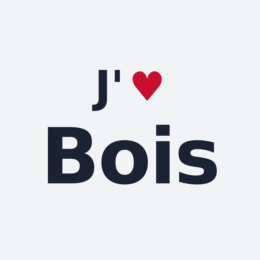 Poster personnalisé Bois — design « J'aime Bois » imprimé sur le poster