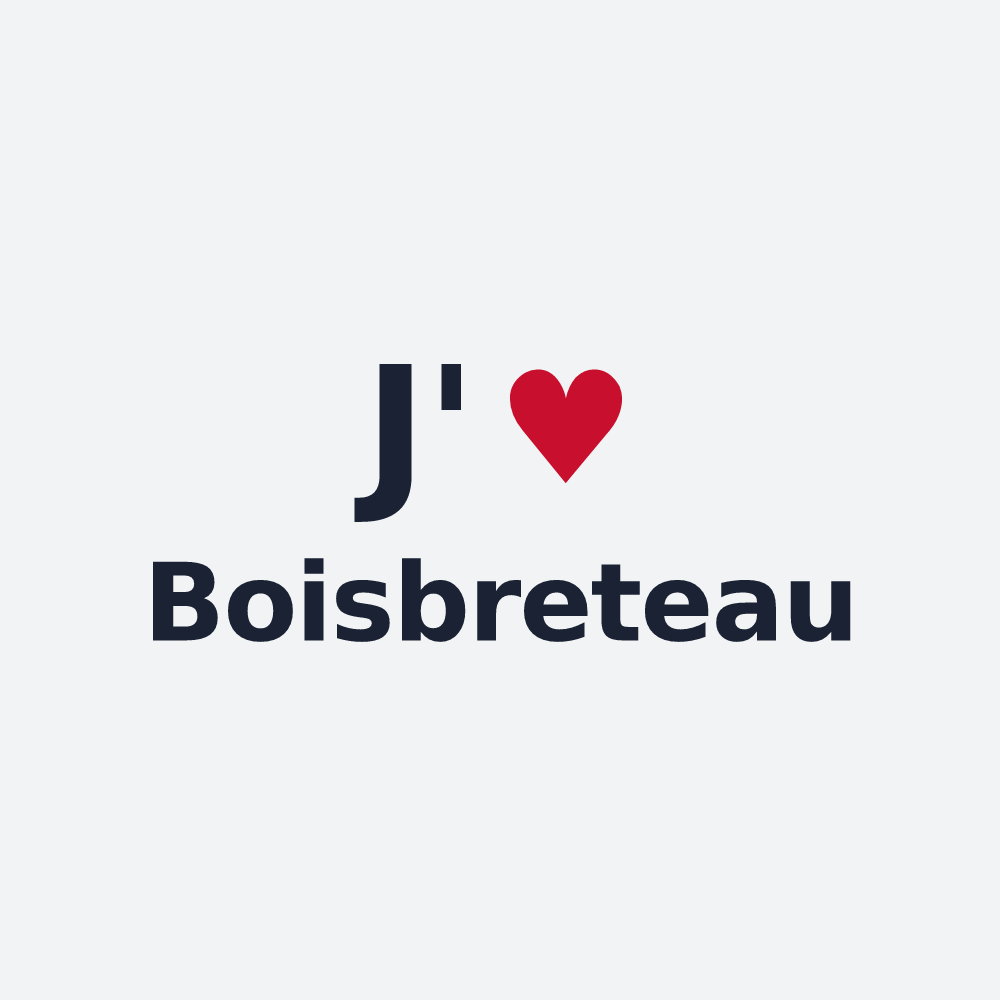 Poster personnalisé Boisbreteau — design « J'aime Boisbreteau » imprimé sur le poster