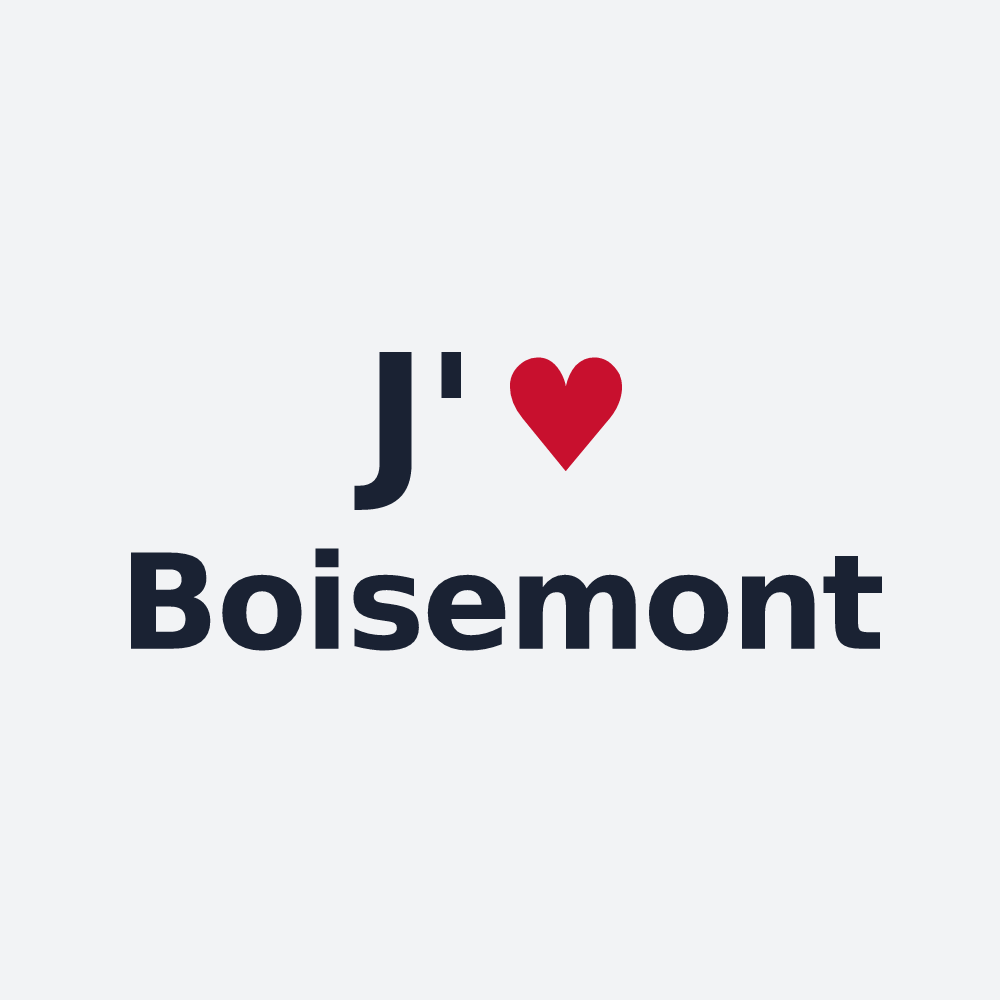 Poster personnalisé Boisemont — design « J'aime Boisemont » imprimé sur le poster