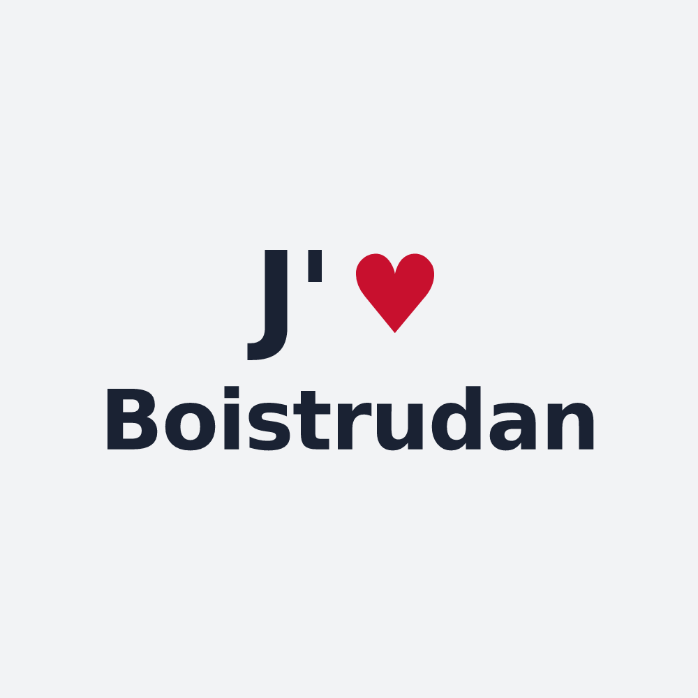 Poster personnalisé Boistrudan — design « J'aime Boistrudan » imprimé sur le poster
