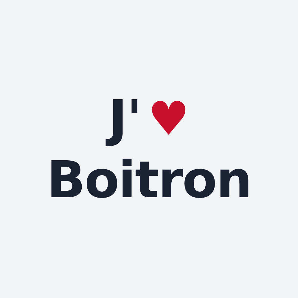 Poster personnalisé Boitron — design « J'aime Boitron » imprimé sur le poster