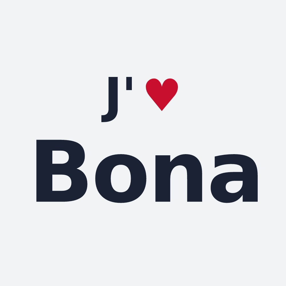 Poster personnalisé Bona — design J'aime Bona