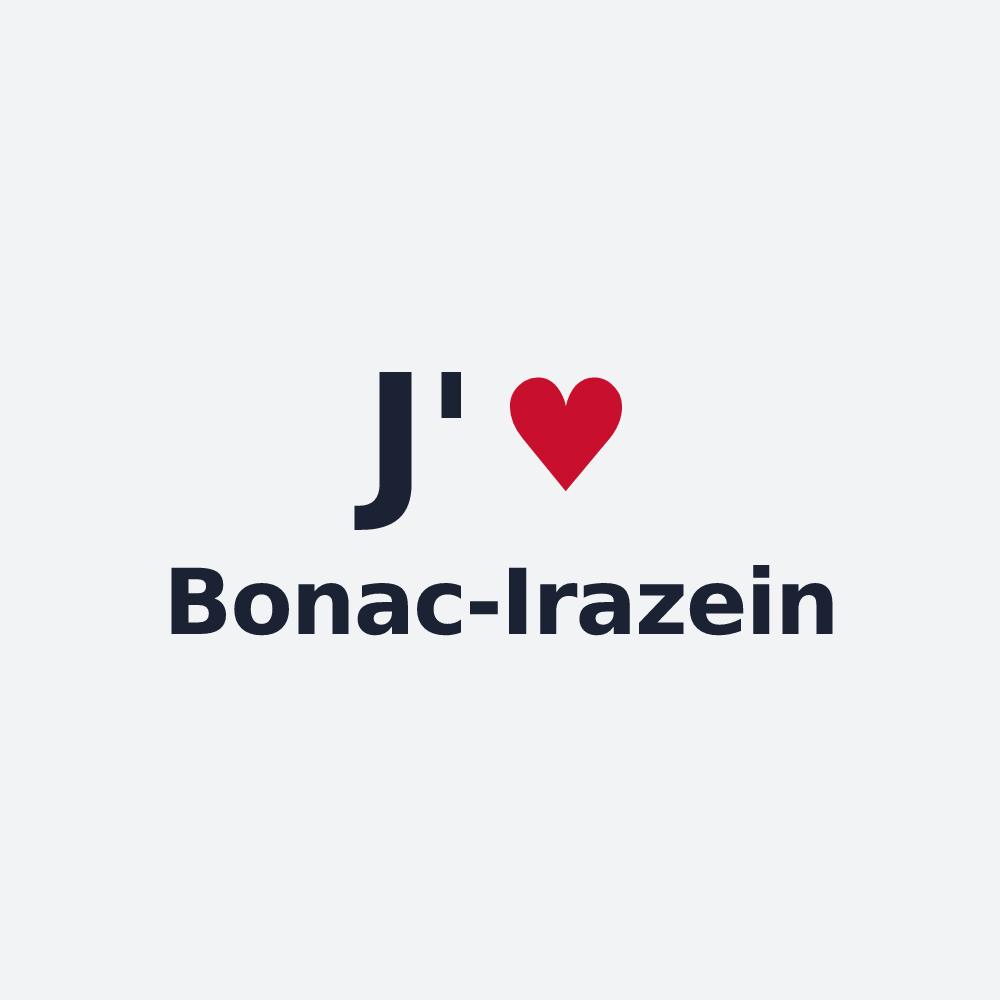 Poster personnalisé Bonac-Irazein — design « J'aime Bonac-Irazein » imprimé sur le poster