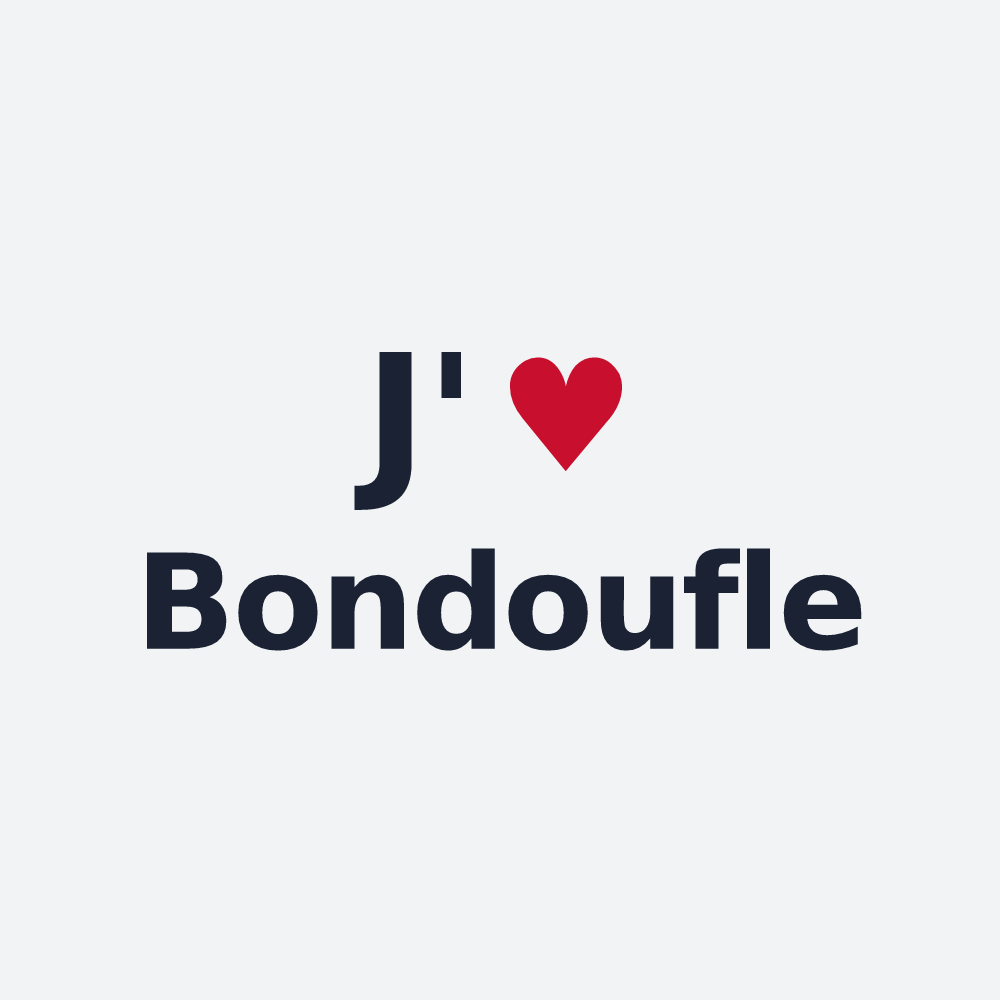 Poster personnalisé Bondoufle — design « J'aime Bondoufle » imprimé sur le poster