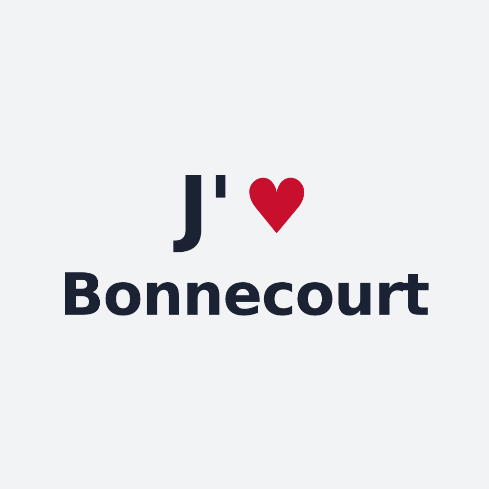 Poster personnalisé Bonnecourt — design « J'aime Bonnecourt » imprimé sur le poster