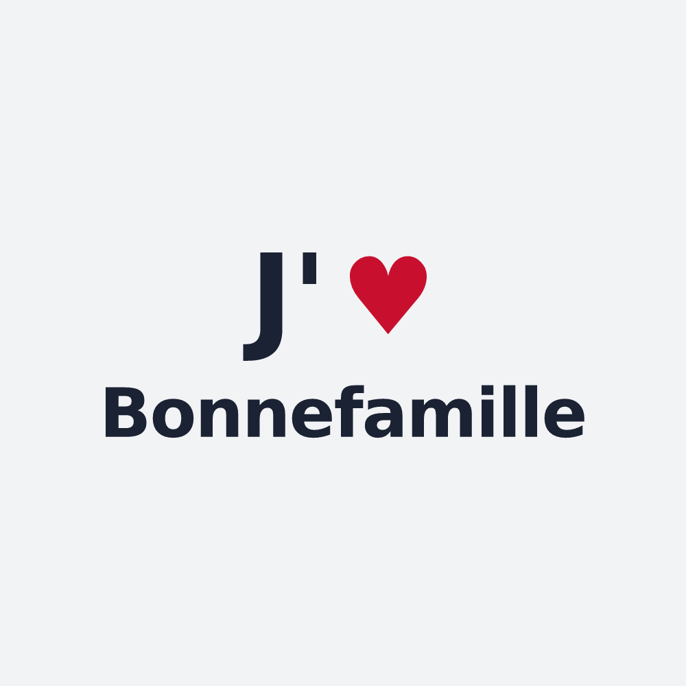 Poster personnalisé Bonnefamille — design J'aime Bonnefamille
