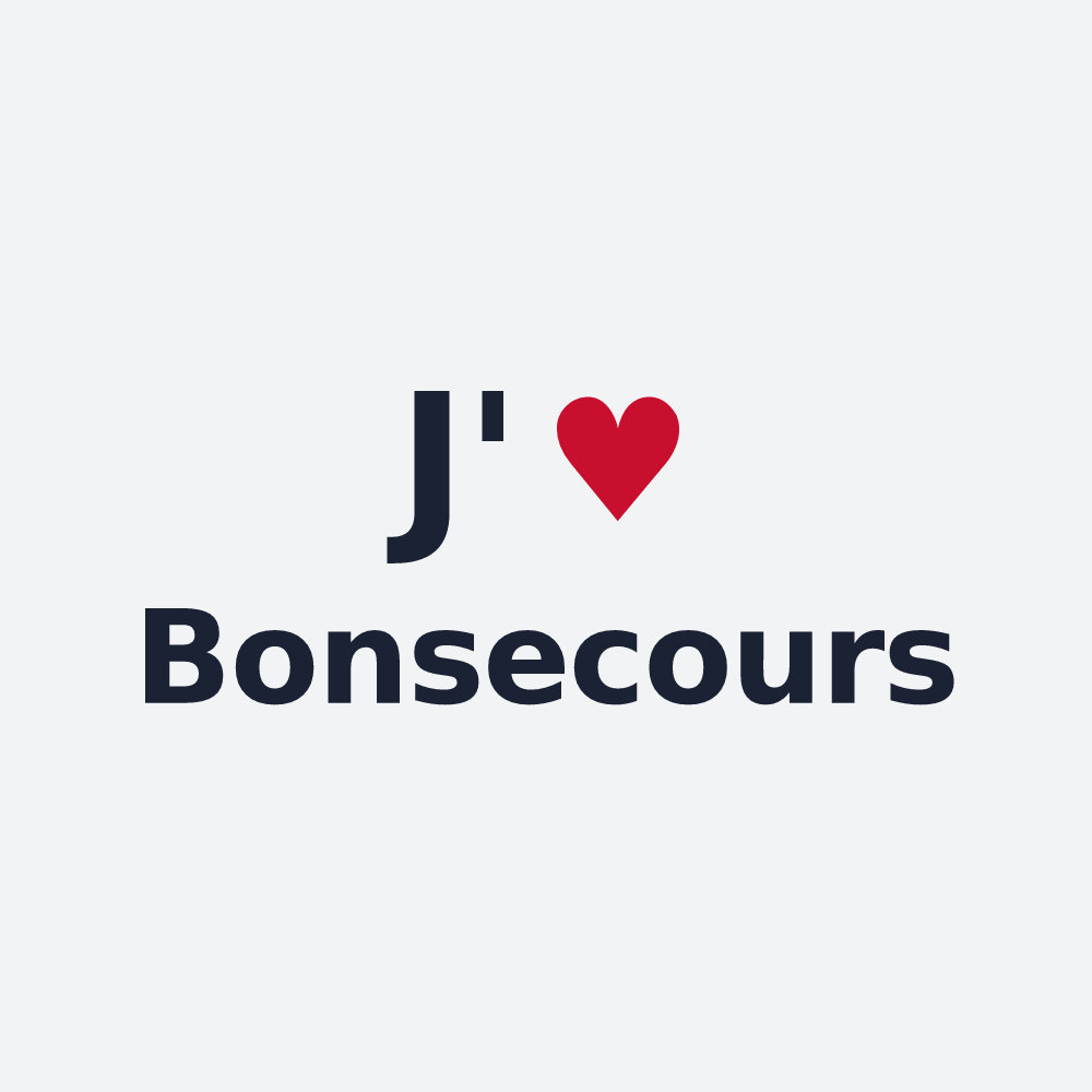 Poster personnalisé Bonsecours — design « J'aime Bonsecours » imprimé sur le poster