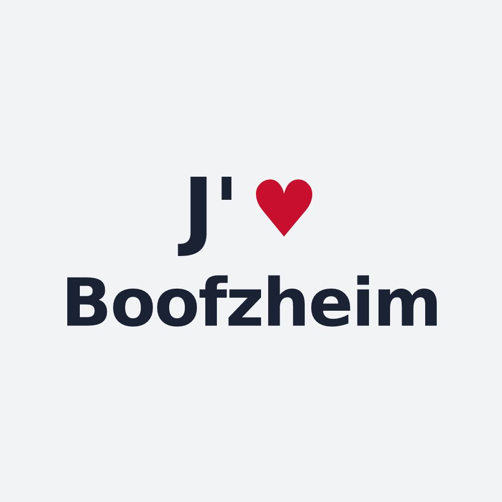 Poster personnalisé Boofzheim — design J'aime Boofzheim