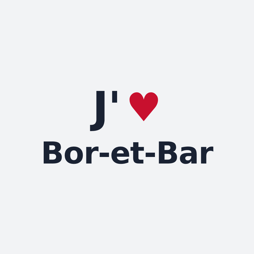 Poster personnalisé Bor-et-Bar — design J'aime Bor-et-Bar
