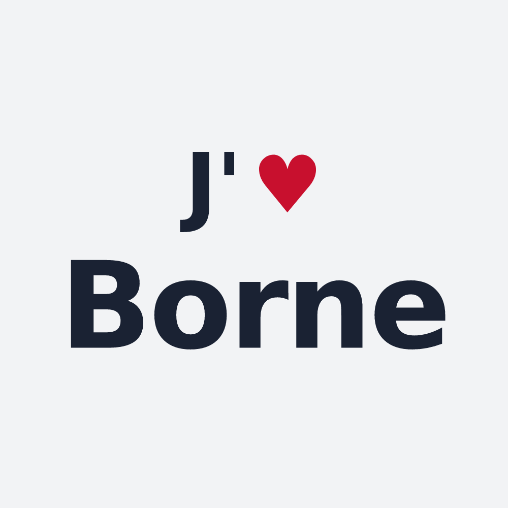 Poster personnalisé Borne — design J'aime Borne